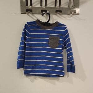 Carter's Navy Striped Long Sleeve Tee with Pocket